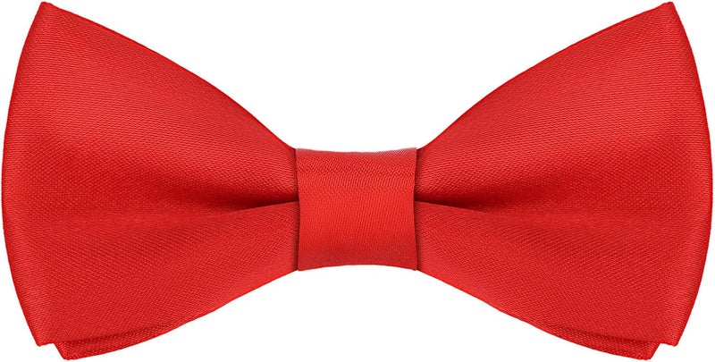Eshwb Kids Bow Tie, Classic Solid Color Pre-Tied Bow Tie Adjustable Neck Bowtie for Boys Wedding Parties - Image 1